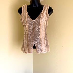 Designer evening sleeveless, sequined and beaded top